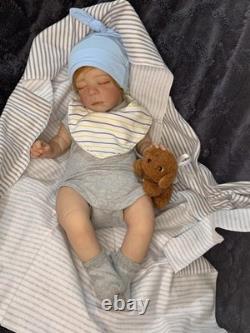 Sweet Newborn Reborn Baby BOY Doll OLLIE was Jude By Olga Auer COMPLETED