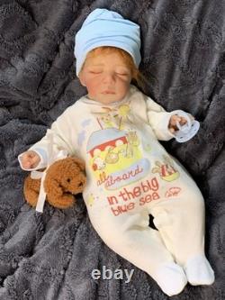 Sweet Newborn Reborn Baby BOY Doll OLLIE was Jude By Olga Auer COMPLETED