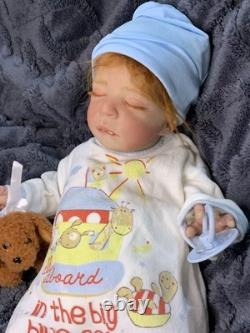 Sweet Newborn Reborn Baby BOY Doll OLLIE was Jude By Olga Auer COMPLETED