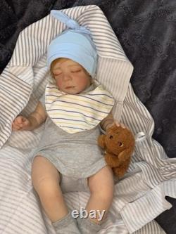 Sweet Newborn Reborn Baby BOY Doll OLLIE was Jude By Olga Auer COMPLETED