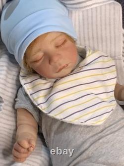 Sweet Newborn Reborn Baby BOY Doll OLLIE was Jude By Olga Auer COMPLETED