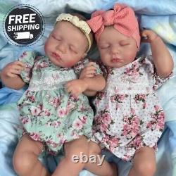 TWINS Baby Dolls Lifelike Full Body Vinyl Reborn Sleeping Baby 19 Inches