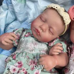 TWINS Baby Dolls Lifelike Full Body Vinyl Reborn Sleeping Baby 19 Inches