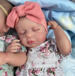 TWINS Baby Dolls Lifelike Full Body Vinyl Reborn Sleeping Baby 19 Inches