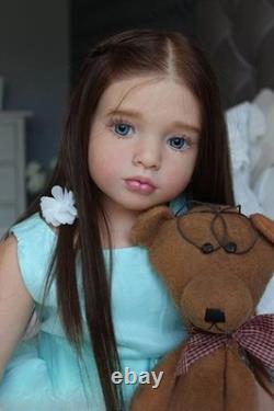 Toddler Girl 40Inch Reborn Dolls Aloenka Painted Kit With Cloth Body Rooted Hair