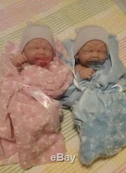 Twin Sweeties Boy And Girl First Tears Partial Reborn Preemie Takes Pacifier