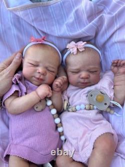 Twins 18 Reborn Baby Dolls Full Body Vinyl Girls Realistic Newborn Toddler Kids
