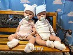 Twins! 20'' Boy and Girl Baby Dolls Full Body Silicone Doll Sleepy Babies