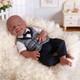 US On Sale 18 Full Body Platinum Silicone Reborn Baby Dolls Newborn Boy #Brown