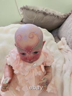 Unique Faerie Reborn Doll. 17 Inches Girl Weighted and Stuffed. Handmade