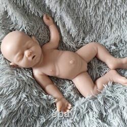 Unpainted 17 Sleeping Baby Reborn Girl Doll Full Silicone Head Can Turn