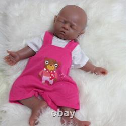 Unpainted Brown Sleeping Girl 17Soft Full Silicone Lifelike Reborn Baby Doll