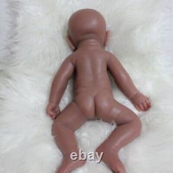 Unpainted Brown Sleeping Girl 17Soft Full Silicone Lifelike Reborn Baby Doll