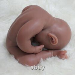 Unpainted Brown Sleeping Girl 17Soft Full Silicone Lifelike Reborn Baby Doll