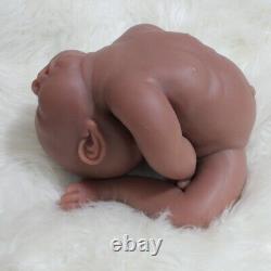 Unpainted Brown Sleeping Girl 17Soft Full Silicone Lifelike Reborn Baby Doll