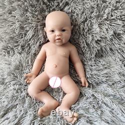 Unpainted Doll 17Cute Girl Baby Full Silicone Floppy Doll Lifelike Reborn Baby