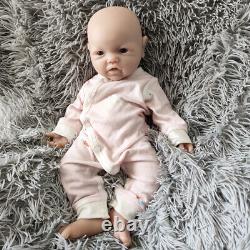 Unpainted Doll 17Cute Girl Baby Full Silicone Floppy Doll Lifelike Reborn Baby