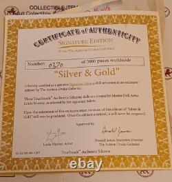 Vintage Ashton-Drake Silver and Gold Twins TrueTouch Baby Girl Doll Set WithCOA