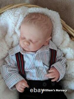 WILLIAMS NURSERY REBORN BABY BOY DOLL Realborn Christopher Asleep NEWBORN belly