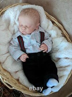 WILLIAMS NURSERY REBORN BABY BOY DOLL Realborn Christopher Asleep NEWBORN belly