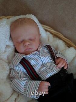 WILLIAMS NURSERY REBORN BABY BOY DOLL Realborn Christopher Asleep NEWBORN belly