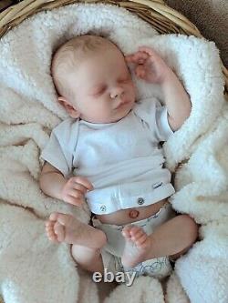 WILLIAMS NURSERY REBORN BABY BOY DOLL Realborn Christopher Asleep NEWBORN belly