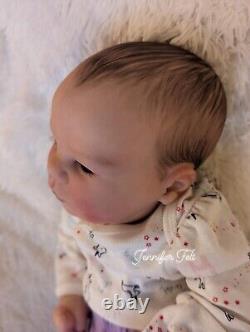 WILLIAMS NURSERY Reborn Baby GIRL Newborn Doll 19 Realborn Lavender Awake COA