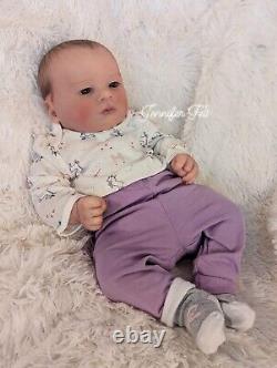 WILLIAMS NURSERY Reborn Baby GIRL Newborn Doll 19 Realborn Lavender Awake COA