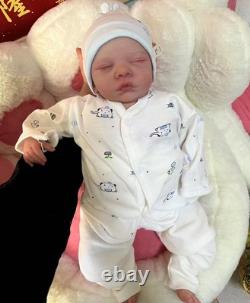 Weighted 19 Artist Painted Reborn Doll Sleeping Newborn Baby Visible Veins Toys