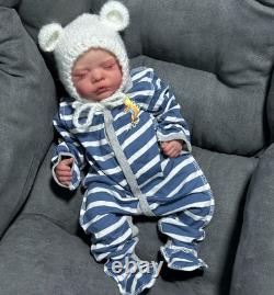 Weighted 19 Artist Painted Reborn Doll Sleeping Newborn Baby Visible Veins Toys