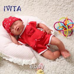 Xmas Gift 18 Lifelike Sleeping Baby Girl Doll Silicone Infant Pretty Baby IVITA