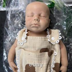 YOKYYI Sleeping Baby 18Lifelike Eyes Closed Full Silicone Rebirth Baby Doll