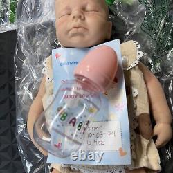 YOKYYI Sleeping Baby 18Lifelike Eyes Closed Full Silicone Rebirth Baby Doll