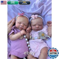 Zero Pam 18 inch Twin Reborn Baby Dolls Girl Boy Silicone Vinyl Accessories